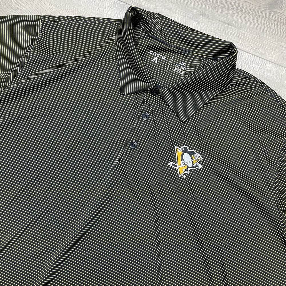 Pittsburgh Penguins Antigua Polo Shirt Men Sz XXL Hockey Preppy
